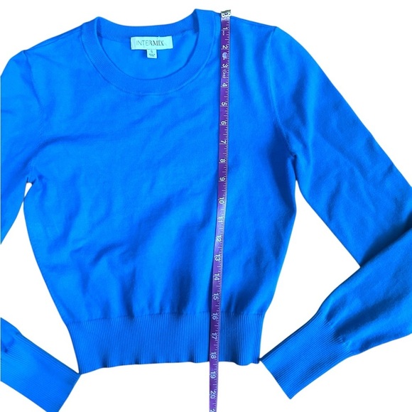 INTERMIX Blue Crew Neck Sweater Long Sleeve Size Small - Picture 4 of 6